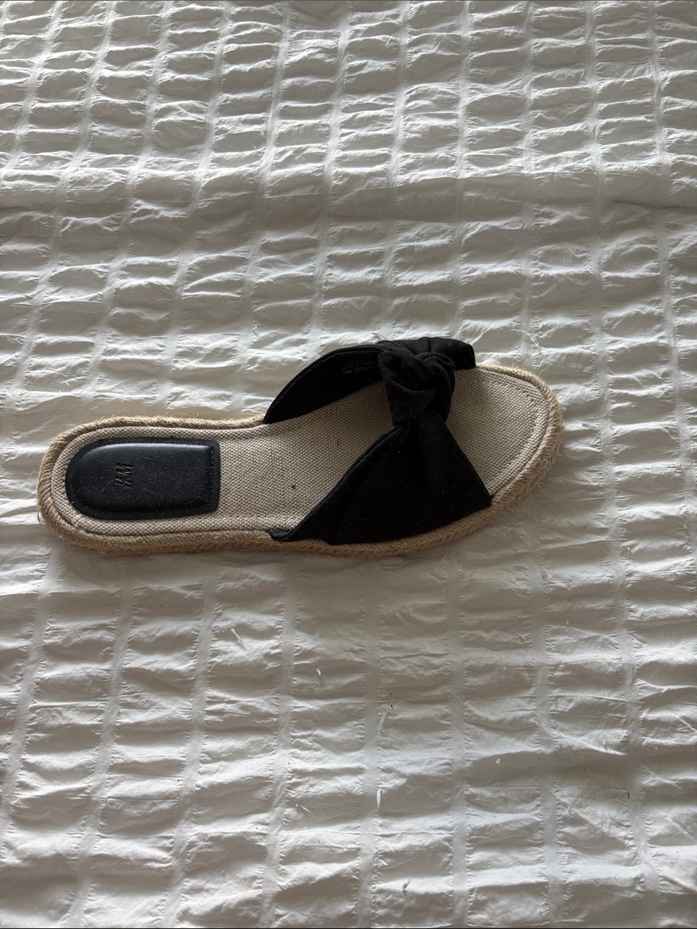 H&M Black Knot Espadrille Slide Sandal - Women